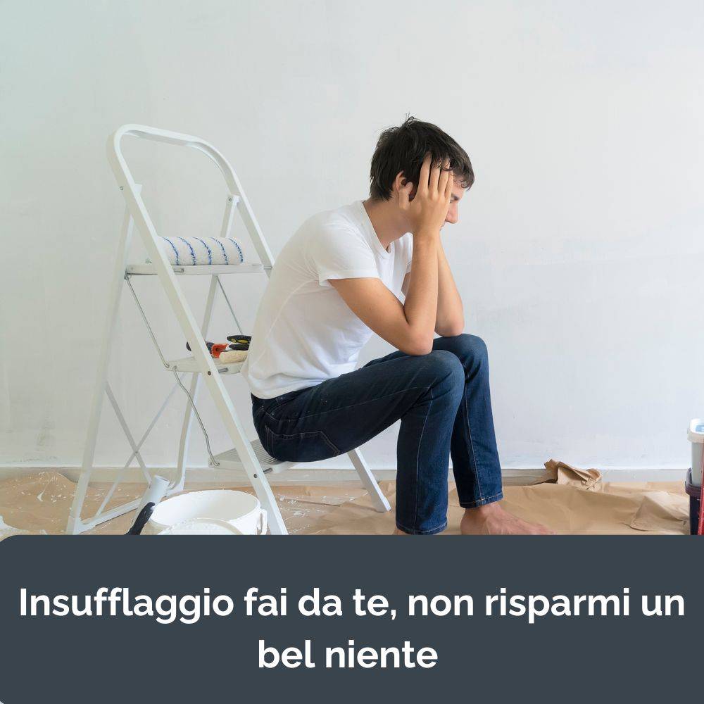 Insufflaggio dai fa te, uomo disperato che non riesce