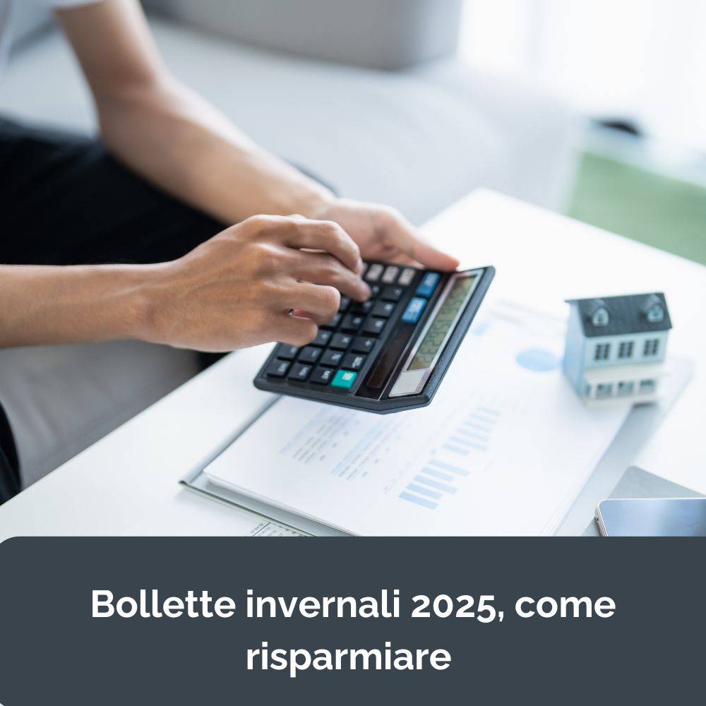 Immagine persona con una calcolatrice che fa conti