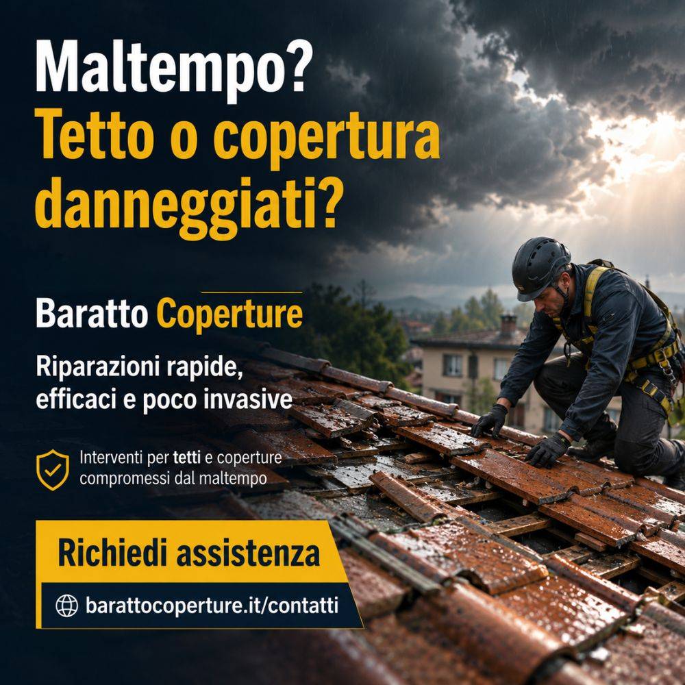 riparatore tetto danneggiato da intemperie